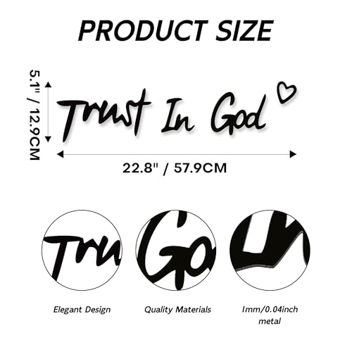 Trust in God Wall Art - 22.8"L x 5.8"W Christian Decor