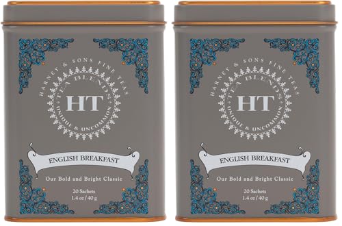 Harney & Sons English Breakfast Tea - Caffeinated Black Tea, 20 Sachets