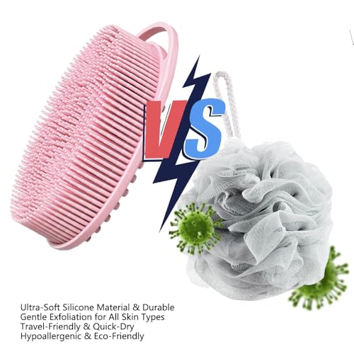 VASHOP Silicone Body Scrubber & Exfoliating Shower Bath Brush
