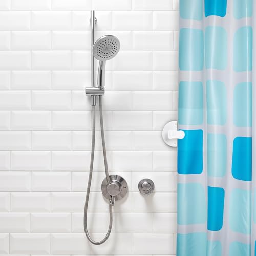 4 Pack Shower Curtain Clips - Self-Adhesive Windproof Water Splash Weights for Bathroom