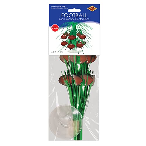 Football Mini Cascade Centerpiece - 7.5-Inch Green/Brown/White