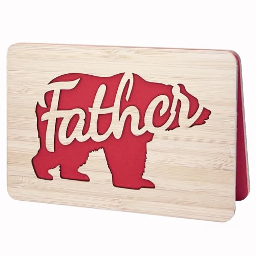 Handmade Wooden Father's Day Card with Display Stand