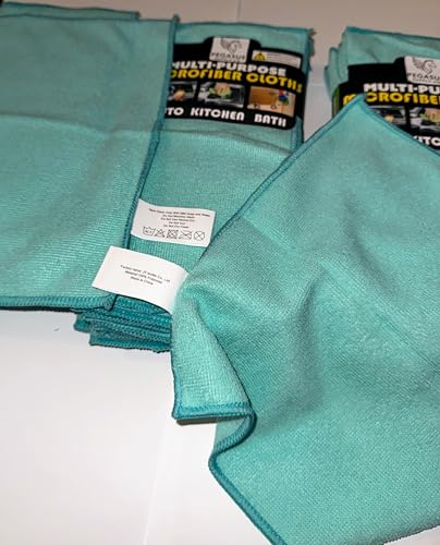 Microfiber Cleaning Cloths 12x12 Inch Teal - Multi-Purpose, Lint-Free, 10 Pack