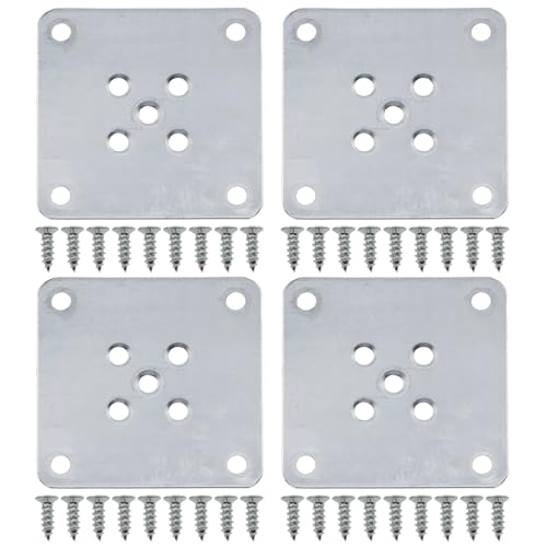 Sunnates 4-Pack Furniture Leg Mounting Plates for Sofa & Chair Repair