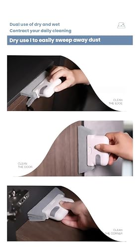 2-in-1 Window Track Cleaning Brush with Detachable Microfiber Head