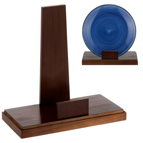 6 Inch Wooden Plate Stand for Display - Sturdy Easel with Square Base