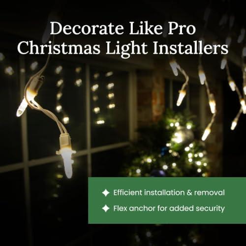 Pro Christmas Outdoor Light Clips 100 Pack All Application Version with Bag