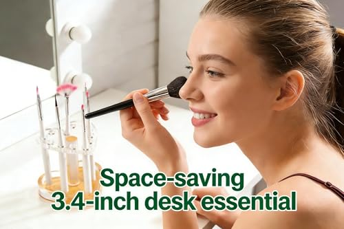 YOFAN Heart-Shaped Acrylic Makeup Brush Holder - 12-Slot Vanity Organizer