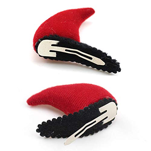 CBLUO Halloween Devil Horns Headband and Hair Clips Set for Cosplay