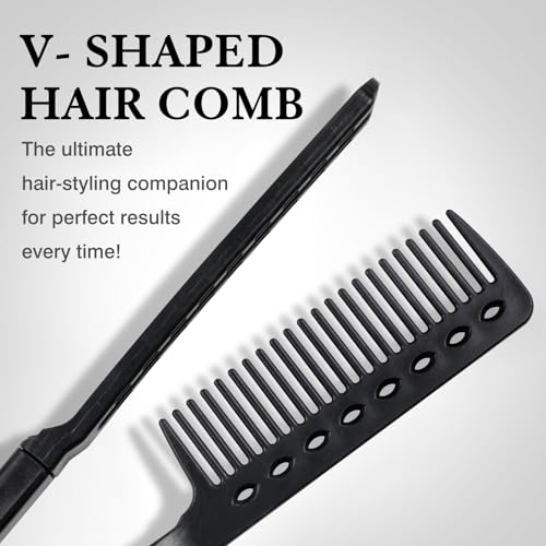 Hair Straightening Comb V-Shaped Detangling Styling Tool 2-Pack