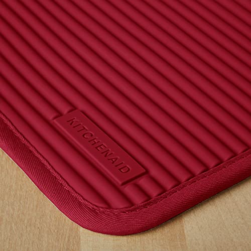 KitchenAid Ribbed Soft Silicone Pot Holder Set, Smoked Paprika, 7"x9"