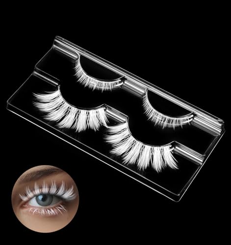 Thrymme White Lashes for Anime Cosplay & Manga Makeup