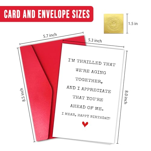 Funny Age Gap Birthday Card for Spouse or Friend