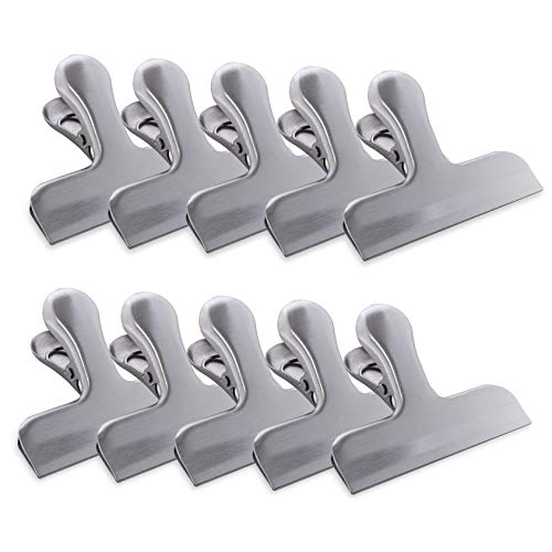10 Pack Heavy Duty Metal Chip Bag Clips - 3 Inch Food Seal Clamps