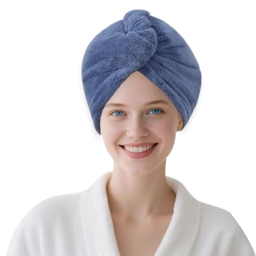 Microfiber Hair Drying Towel Wrap - Quick-Dry Turban for Wet Hair