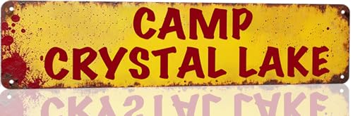 Camp Crystal Lake Street Sign - Vintage Metal Tin Sign (16x4 Inches)