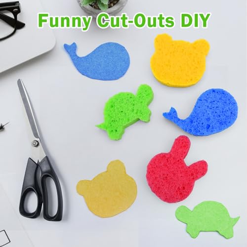 YoleShy 10 Pack Natural Cellulose Kitchen Sponges - Reusable Non-Scratch Dish Scrubbers