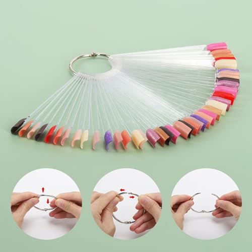 150 Nail Swatch Sticks with Ring - Black Nail Polish Sample Display