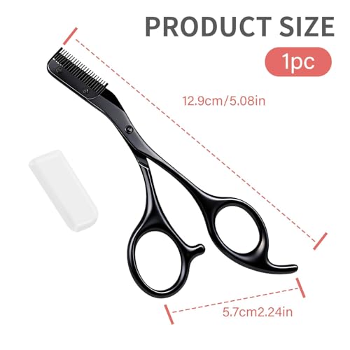 Bowcig Stainless Steel Eyebrow Scissors with Comb for Precision Grooming