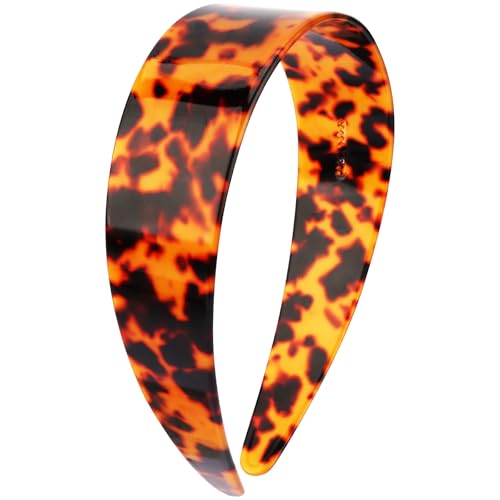 Vovii Tortoise Shell Headband with Teeth Wide Acetate No Slip Hair Band