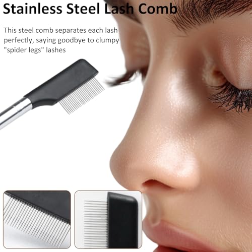 Zoolinn 2 Pcs Metal Eyelash Separator Brush and Grooming Tool