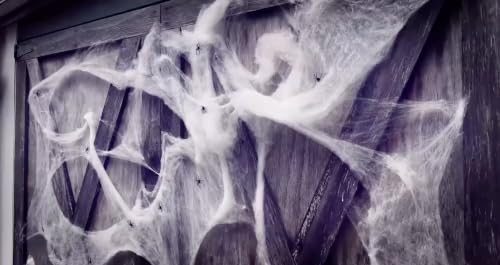 Lonesa 200 Sq. Ft White Spider Web Decoration with Spiders