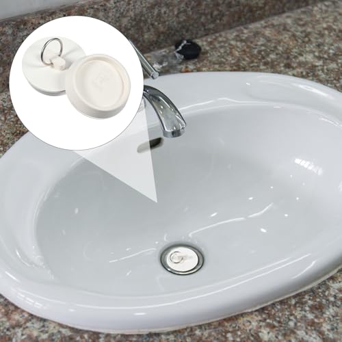 Bremorou 2 Pack Rubber Sink Stopper Plugs - White Drain Covers