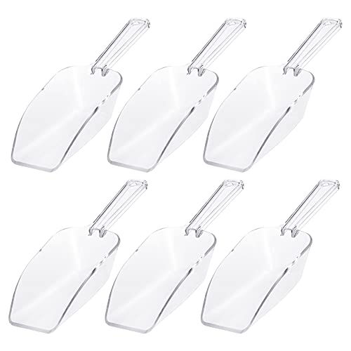 Hmxpls 7.5-Inch Clear Acrylic Scoops - 6 Pack for Candy, Ice & Dry Goods