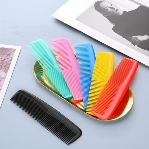 Bexter Unbreakable Hair Combs Set - 5 Inch Dual-Bristle Styling Combs, 6 Pack Assorted Colors