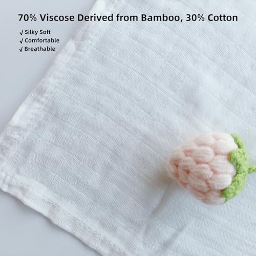 DEZIGKA Muslin Newborn Swaddle Blanket, Soft Cotton Wrap - White