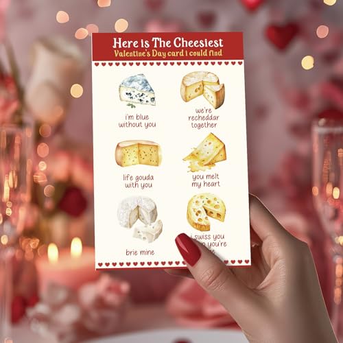 Romantic Cheese Valentine's Day Card - Funny Gift for Him & Her