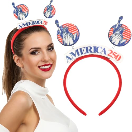 Exacoo USA 250th Anniversary Headband Red White Blue 4th of July Hair Accessory