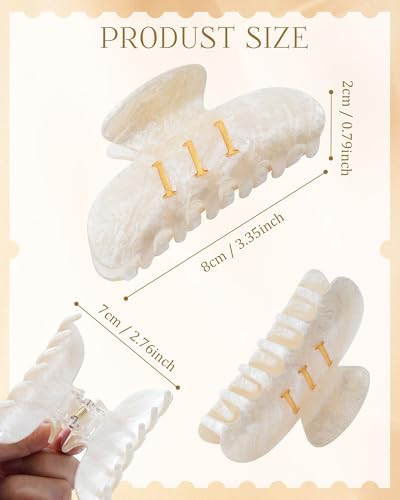 Molans Lucky Number 111 Acrylic Hair Claw Clip for Thick Hair