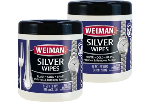 Weiman Silver Jewelry Polish Wipes - 40 Count Tarnish Remover for Metals