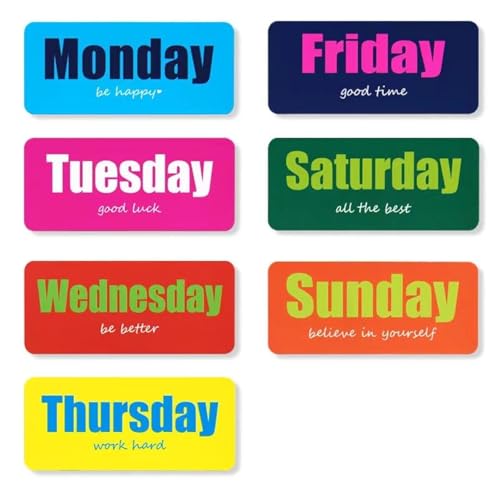 Inspirational Days of the Week Magnets | Colorful Motivational Quotes