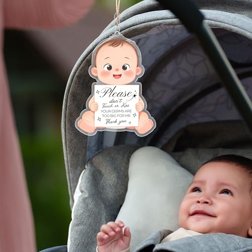 Cute Baby Shaped 'Please Do Not Touch' Sign - Acrylic Safety Reminder for Strollers & Car Seats
