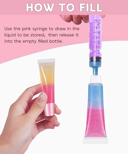 Guokoo 7pcs Clear Lip Gloss Squeeze Tubes - 10ml Refillable Cosmetic Containers