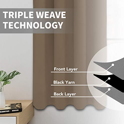 Easy-Going Thermal Blackout Curtains - 52x84 Inch Camel, 2-Panel Set