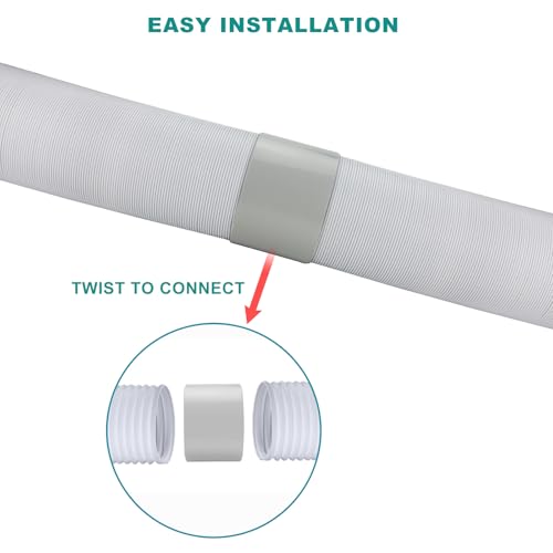 Kifiray 5.9 Inch Portable AC Hose Connector - Universal Vent Pipe Coupler