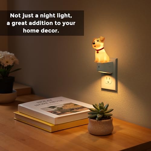 L LOHAS 3D Cute Puppy Night Light with Dusk to Dawn Sensor