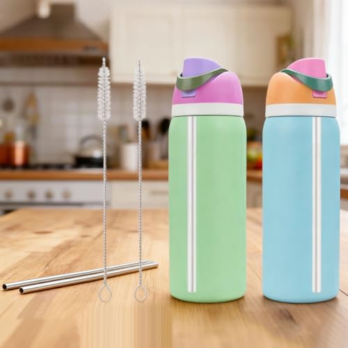 Stainless Steel Straw Set for Owala 24/32 oz Bottles - 4 Pack