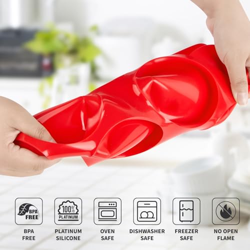 Puyeipt 4-Inch Silicone Muffin Top and Egg Molds, 2-Pack, Non-Stick