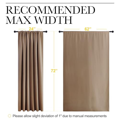NICETOWN Blackout Curtains, 62" x 72" Cappuccino, 2 Panels