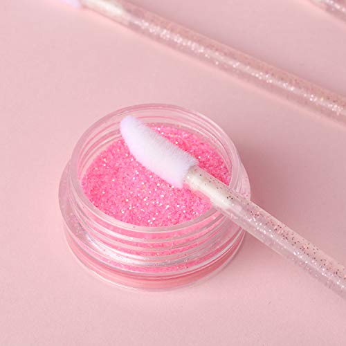Tbestmax Disposable Lip Brushes and Lip Gloss Wands Pink - 100 Pack