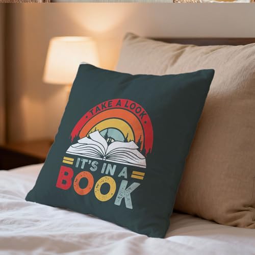 Book Lover Gifts Reversible Rainbow Throw Pillow Cover 18x18 Inches