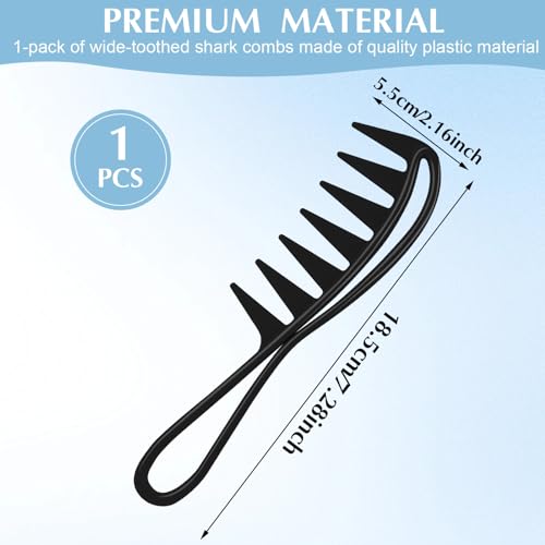 WLLHYF Wide Tooth Shark Comb - Anti-Static Hair Styling Tool for Curly Hair & Wigs