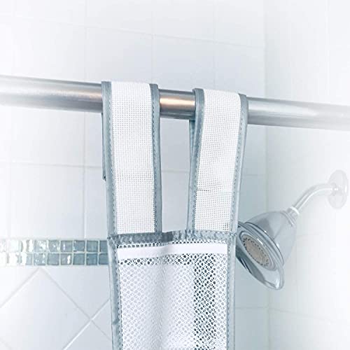 Skywin Hanging Mesh Shower Caddy - 7-Pocket Portable Organizer, White