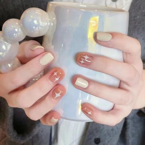 Star Nail Art Stickers 6 Sheets with Tweezer 3D Self-Adhesive Decals