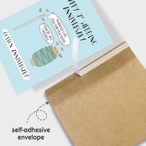 Funny 2 Year Anniversary Card for Husband & Wife - Cotton Theme