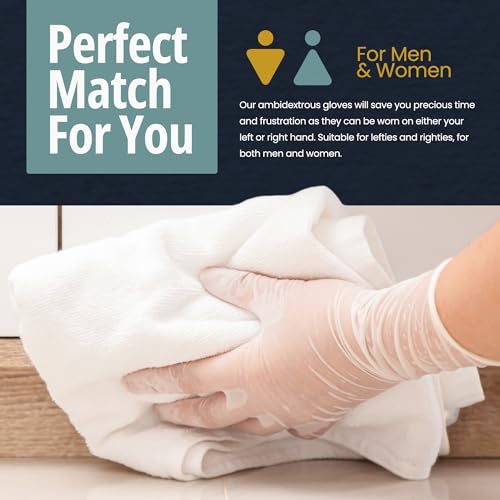 MED PRIDE Vinyl Medical Exam Gloves, Powder & Latex-Free, 100 Count
